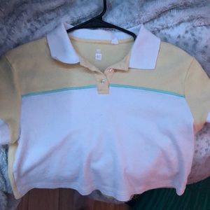 90s style yellow and white croptop